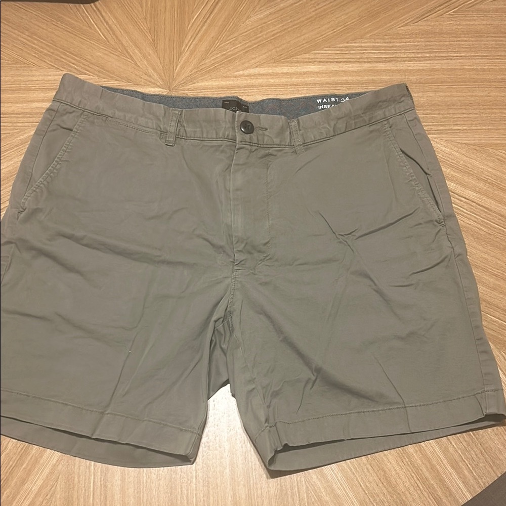 J. Crew Men's Olive Flat-Front Chino Shorts